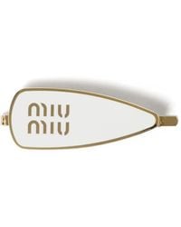 Miu Miu - Engraved-Logo Enamel Hair Clip - Lyst