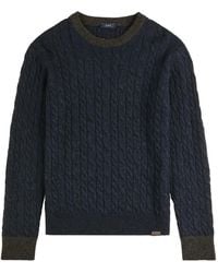 Fay - Cable-Knit Virgin Wool Sweater - Lyst