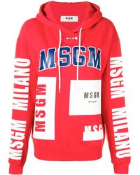 MSGM Trui Met Geprint Logo - Rood