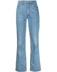 FRAME - Pale Blue Cotton Flared Denim Jeans - Lyst