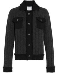 Barrie - Ribbed-Knit Denim-Effect Jacket - Lyst