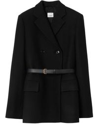 Burberry - Double-breasted Belted Blazer - Lyst