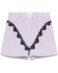 The Attico - Striped Poplin Shorts - Lyst