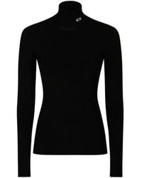 Loewe - Embroidered-Logo Roll-Neck Top - Lyst