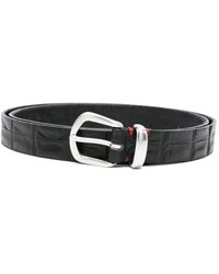Eleventy - Crocodile-Effect-Tone Belt - Lyst