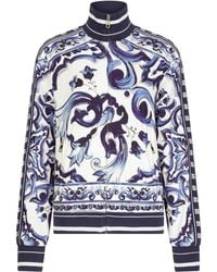 Dolce & Gabbana - Majolica-Print Zip-Up Sweatshirt - Lyst