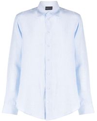 Emporio Armani Line Long Sleeved Shirt - Blue