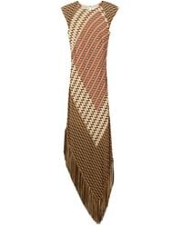 St. John - Mosaic-Print Fringed Dress - Lyst