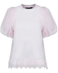 Simone Rocha - Camiseta con encaje de manga farol - Lyst