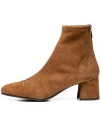 Poche Paris - Suede Rear-Zip Ankle Boots - Lyst