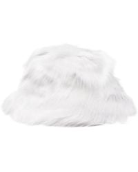 Patrizia Pepe - Faux-Fur Wide-Brim Bucket Hat - Lyst