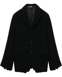 COMME DES GARÇON BLACK - Zip-Detail Wool Jacket - Lyst