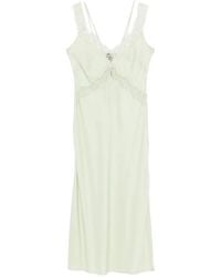 Pinko - Midi Lace V-Neck Dress - Lyst