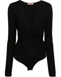 Twinset - Body Fruncido Con Cuello En V - Lyst