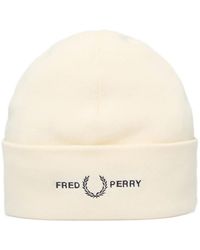 Fred Perry - Logo-Embroidered Turn-Up Beanie Hat - Lyst
