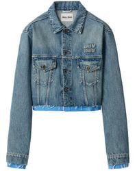 Miu Miu - Mehrlagige Jeansjacke - Lyst