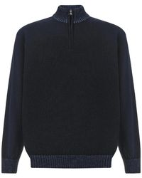 Paul & Shark - Jersey De Lana Con Media Cremallera - Lyst