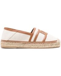 Tod's - Canvas And Leather Espadrilles - Lyst