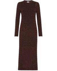 Brunello Cucinelli - Sequined Cable-Knit Midi Dress - Lyst