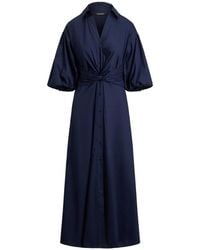 Ralph Lauren - Twist-Front Midi Dress - Lyst