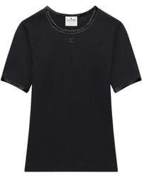 Courreges - Vinyl-Trim Logo-Patch T-Shirt - Lyst