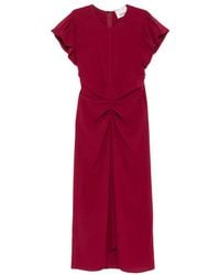 Isabel Marant - Terena Gathered Cap-Sleeve Midi Dress - Lyst