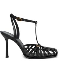 POTAMY - T-Strap Caged Leather Sandals - Lyst