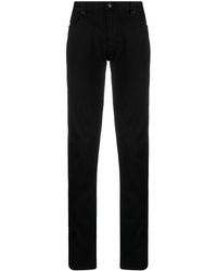 Emporio Armani - Low-rise Stretch-cotton Tapered Chinos - Lyst