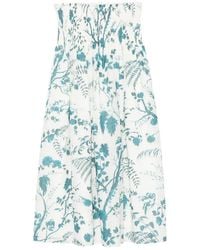 Erdem - Botanical-Print Smocked Midi Skirt - Lyst