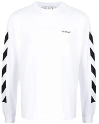 Off-White c/o Virgil Abloh - T-Shirt À Manches Longues Et Motif En Diagonale - Lyst