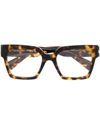 Miu Miu - Tortoiseshell-Effect Logo-Plaque Glasses - Lyst