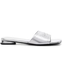 Balenciaga - Tone Metallic Leather Slip-Ons Sandal - Lyst