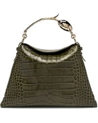 Erdem - Große Bloom Schultertasche Mit Kroko-Effekt - Lyst