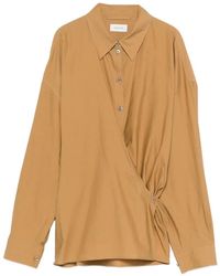 Lemaire - Straight Collar Twisted Shirt - Lyst