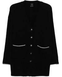Pinko - Cardigan-Style Sweater With Deep V-Neckline - Lyst