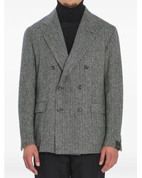 Tagliatore - Herringbone Peak-Lapel Blazer - Lyst