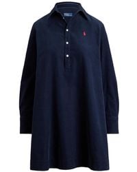 Polo Ralph Lauren - Corduroy Logo-Embroidered Mini Dress - Lyst