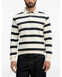 Lindbergh - Striped Long-Sleeve Polo Shirt - Lyst