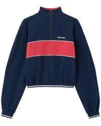 Palm Angels - Classic Sweater Met Halve Rits En Logo - Lyst