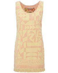 Zimmermann - Geometrisch Gemustertes Solstice Minikleid Mit Fransen - Lyst