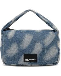 KARL LAGERFELD - Bleached Denim Tote Bag - Lyst