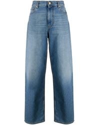 Valentino Garavani - Gerade Jeans mit Logo-Schild - Lyst