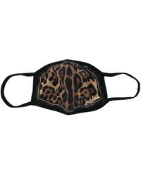 Dolce & Gabbana Leopard Face Mask - Brown