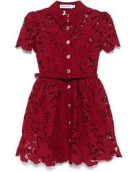 Self-Portrait - Floral-Lace Mini Dress - Lyst
