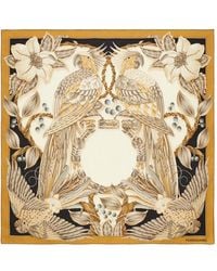Ferragamo - Bird-Print Silk Scarf - Lyst