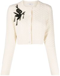 Erdem - Cropped Cable-knit Cardigan - Lyst