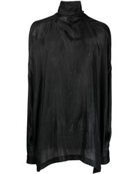 Rick Owens - Tabard High-neck Silk Shirt - Lyst