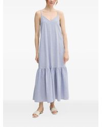 Benetton - Striped Ruffled-Hem Dress - Lyst