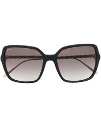 Aspinal of London Electra Square-frame Sunglasses - Black
