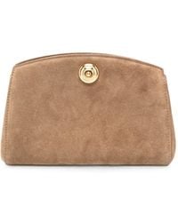 Liffner - Push-Lock Suede Clutch Bag - Lyst